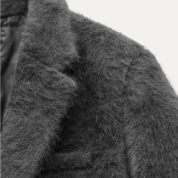 🦋 Bloggers Favorite 🦋 NWT Zara Faux Fur Soft Oversized Straight Cut Blazer M - Picture 13 of 16